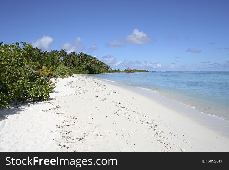 Fabulous Filetheyo island, Maldives, white sand beach, full isolation