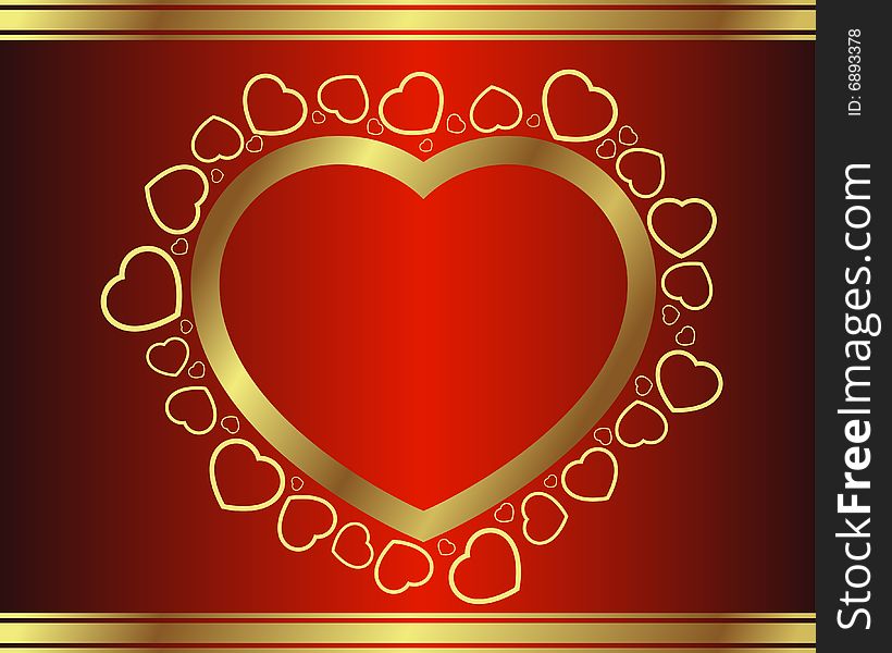 Vector heart illustration with royal colors. Vector heart illustration with royal colors