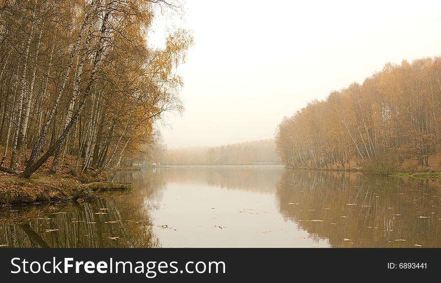 Autumn landscape. Park in Moscow. Russia