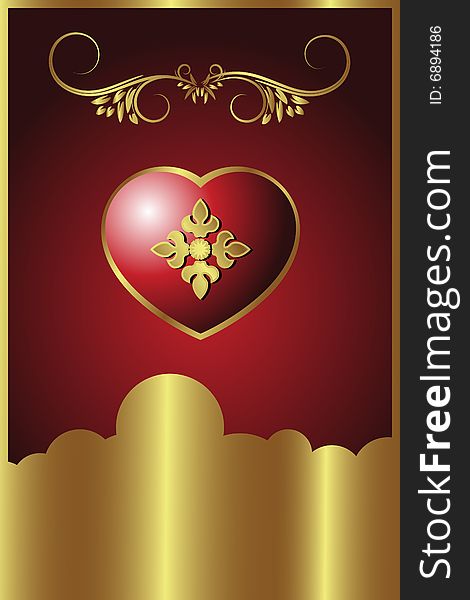 Vector heart illustration with royal colors. Vector heart illustration with royal colors