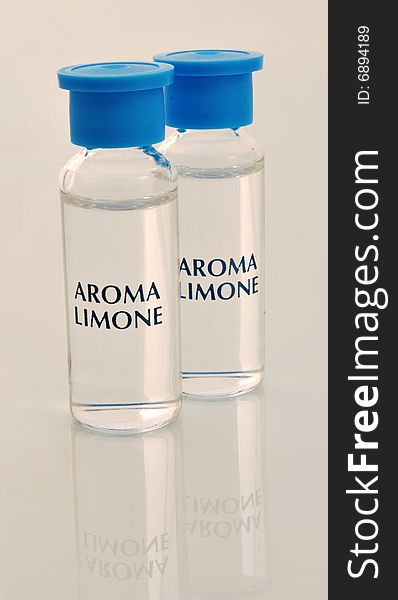 Two bottles with lemon aroma