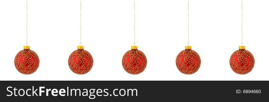 Christmas tree ornaments hanging on white