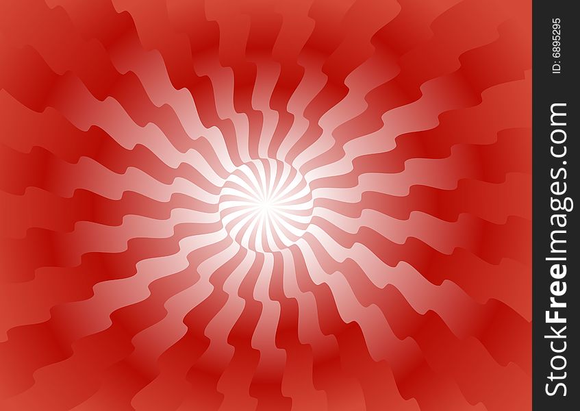 Abstract red and white wave