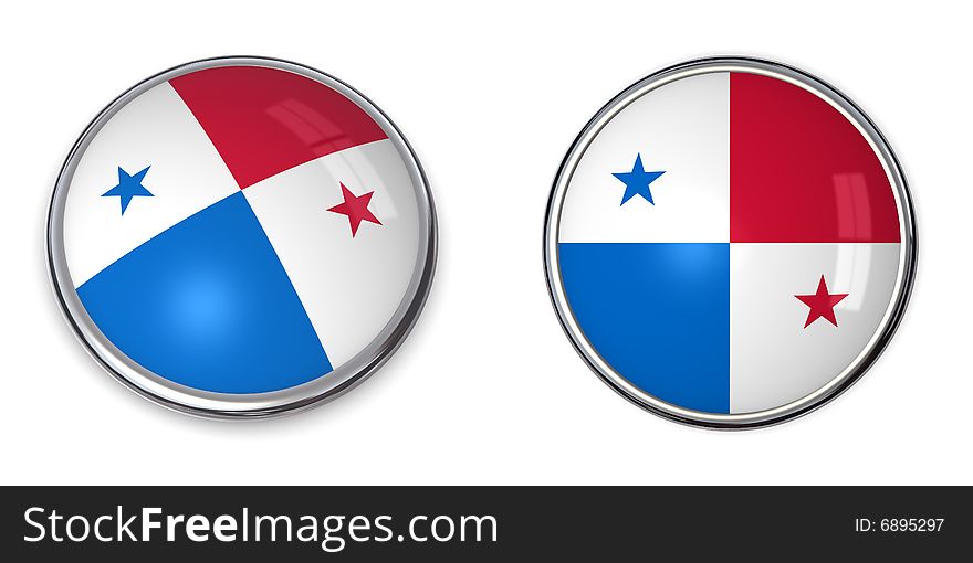 Button style banner in 3D of Panama. Button style banner in 3D of Panama