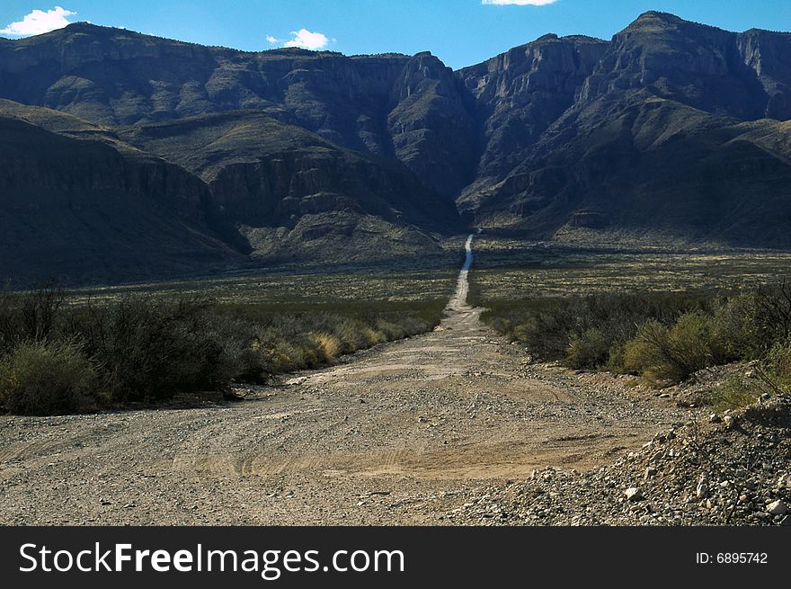 Gravel mountain road