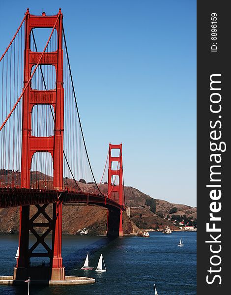 A view of the Golden Gate Bridge form the Park Presidio lookout point. A view of the Golden Gate Bridge form the Park Presidio lookout point.