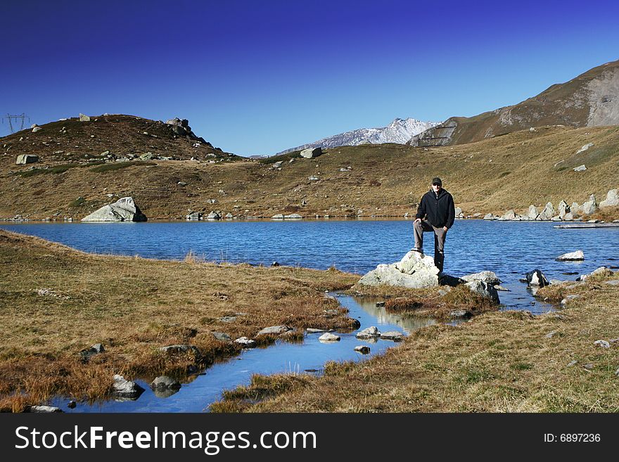 Swiss Alps, Julierpass 2284 m, autumn season. Swiss Alps, Julierpass 2284 m, autumn season