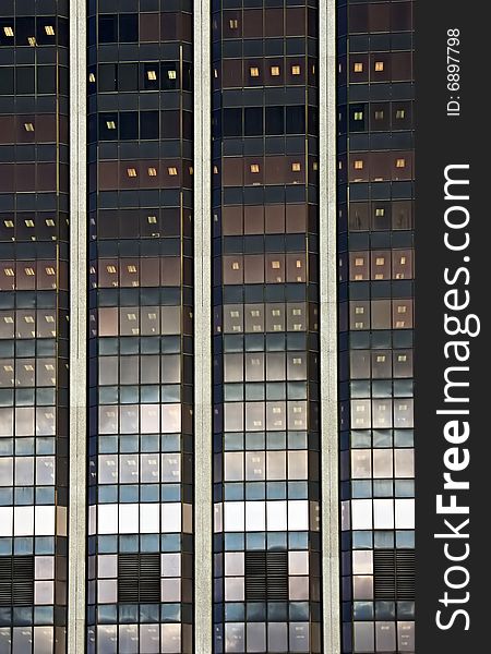 Unique view of office building in downtown boston massachusetts