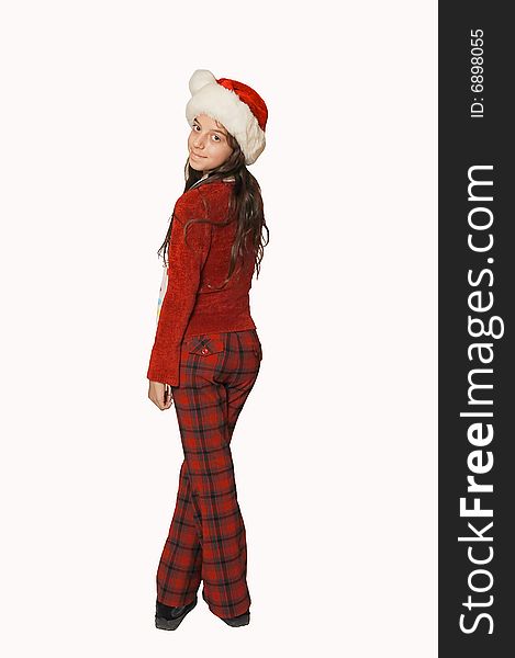 A young pretty teen standing with an Santa Claus hat and having fun
in her checker pants, red and black. A young pretty teen standing with an Santa Claus hat and having fun
in her checker pants, red and black.