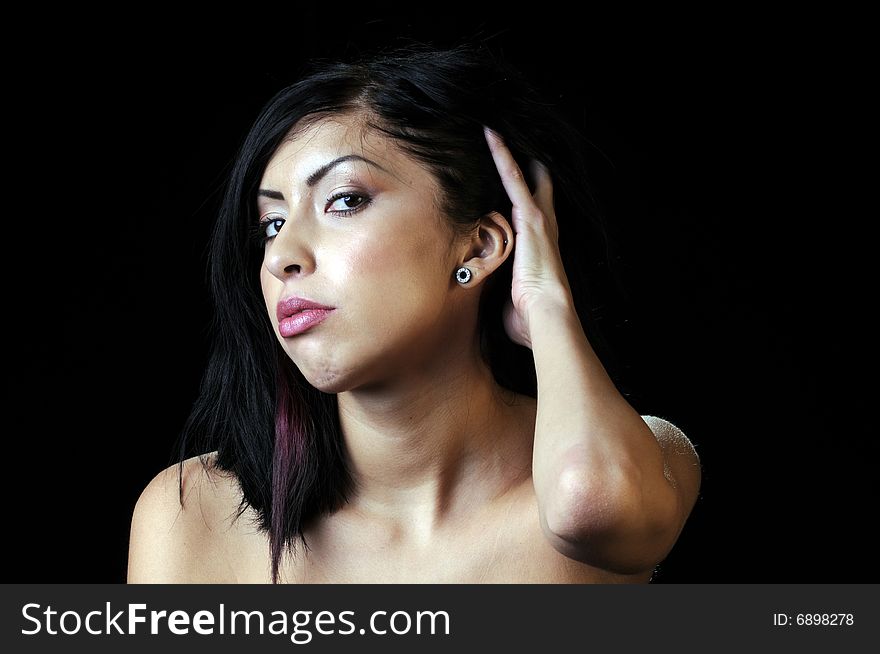 Beautiful Young Woman In Closeup