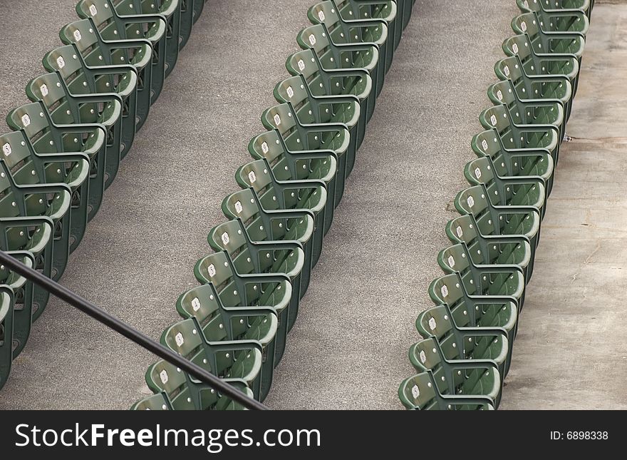 Empty seating at a sports stadium. Empty seating at a sports stadium