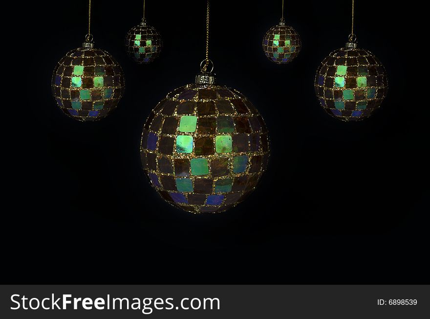 Baroque mosaic styled christmas holiday ball decorations