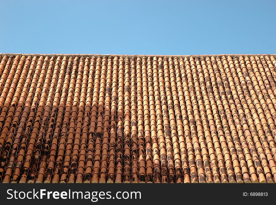 A typical tile roof in Old San Juan, Puerto Rico that make the city so beautiful. A typical tile roof in Old San Juan, Puerto Rico that make the city so beautiful