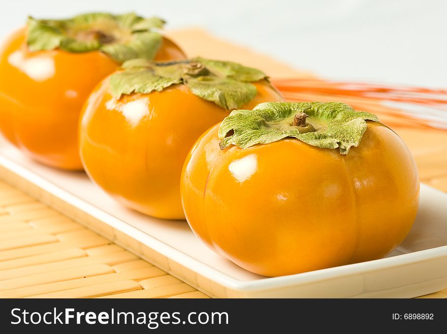 Close Up Diagonal Persimmons