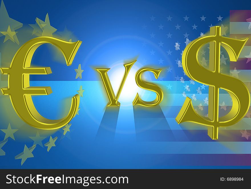 Illustration of fighting between the two currencies, the Euro and dollars. Now and in the XXL size. Please take some time and look at my gallery. Illustration of fighting between the two currencies, the Euro and dollars. Now and in the XXL size. Please take some time and look at my gallery