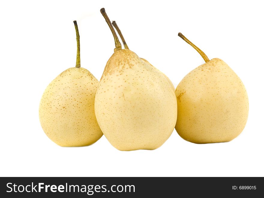Four yellow pears