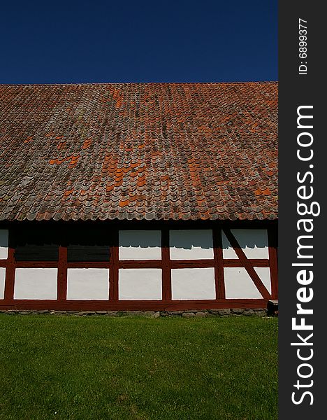 A big brick roof an a barn on Visingsö, Sweden. A big brick roof an a barn on Visingsö, Sweden