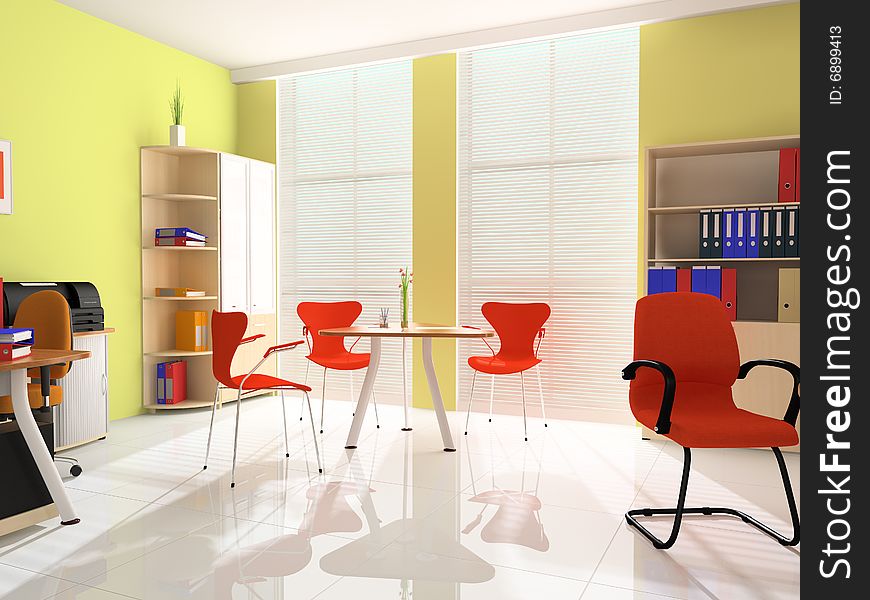 Modern interior with furniture for office. Modern interior with furniture for office