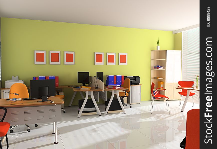 Modern interior with furniture for office. Modern interior with furniture for office