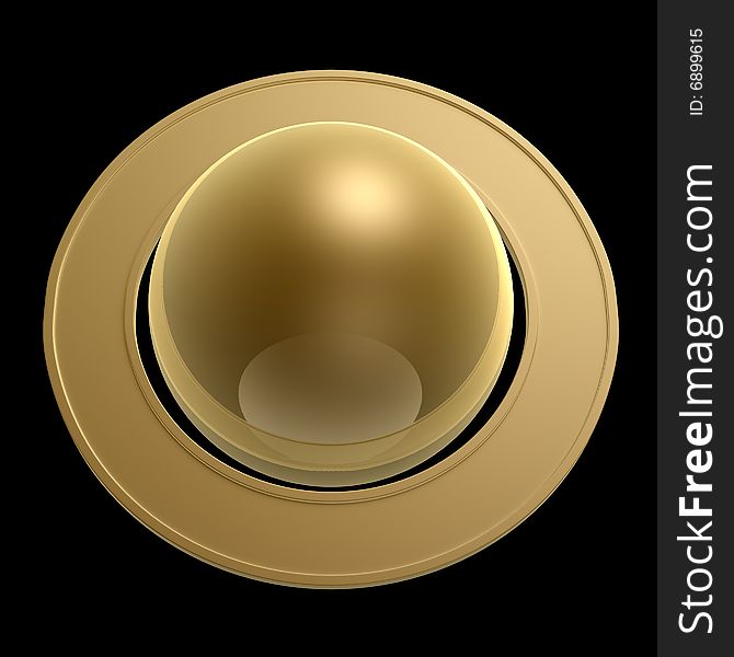 Golden Saturn and ring isolated on dark background. Golden Saturn and ring isolated on dark background