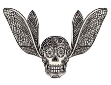 Art Skull Wings Tattoo. Stock Image Art Skull Wings Tattoo. Stock Image