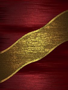 Red Abstract Texture With Cracked Yellow Ribbon. Template For Design. Copy Space For Ad Brochure Or Announcement Invitation, Abstr Stock Image