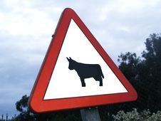 Cow Sign Stock Photography