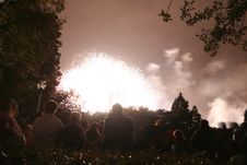 People Watching A Firework Royalty Free Stock Photo People Watching A Firework Royalty Free Stock Photo