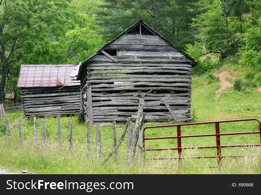 Old Barns in the Mountains of North Carolina. Old Barns in the Mountains of North Carolina