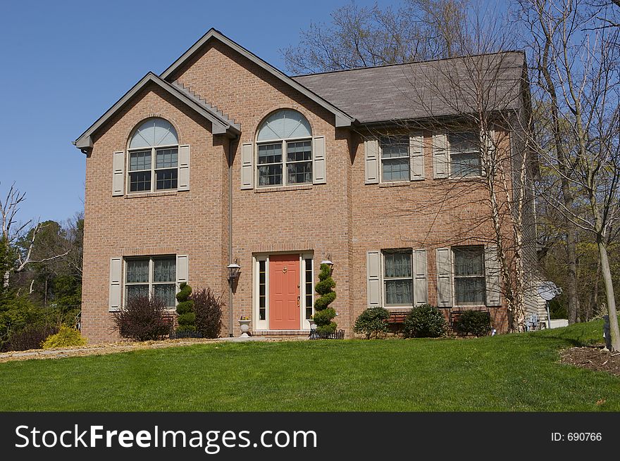 Luxury Home with Blue Sky Background. Luxury Home with Blue Sky Background