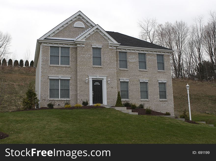 Luxury Home with Blue Sky Background. Luxury Home with Blue Sky Background