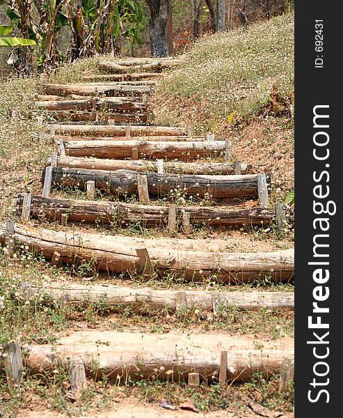 Stairs to the top of mountain