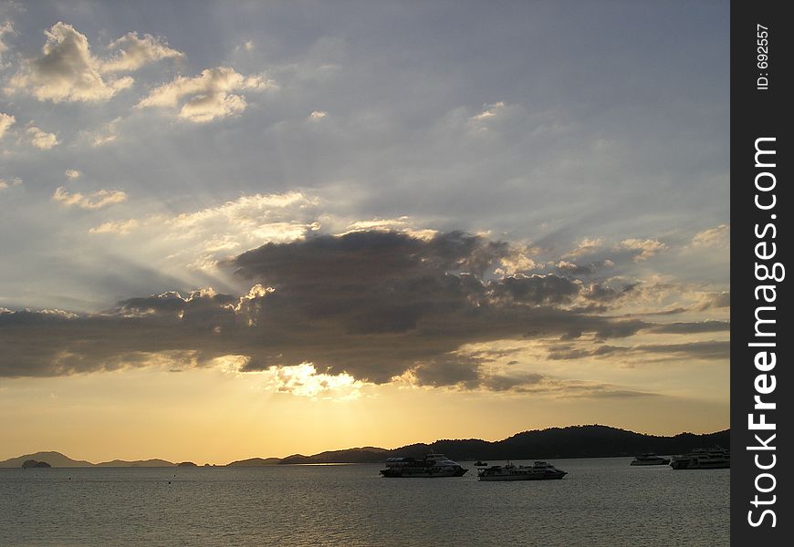 Beautiful evening suitable for romantic couple on the Island of Langkawi, Malaysia. Beautiful evening suitable for romantic couple on the Island of Langkawi, Malaysia