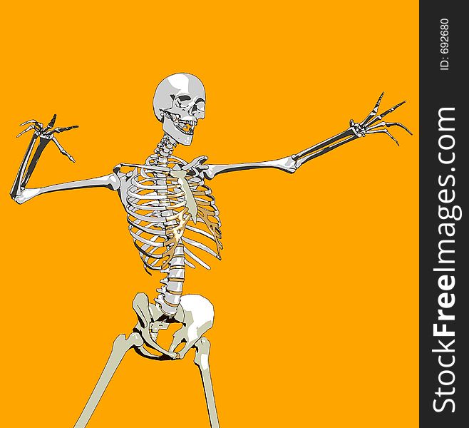 This a skeleton in a pose. This a skeleton in a pose.