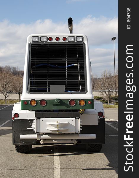 Back View of a Cement Truck. Back View of a Cement Truck