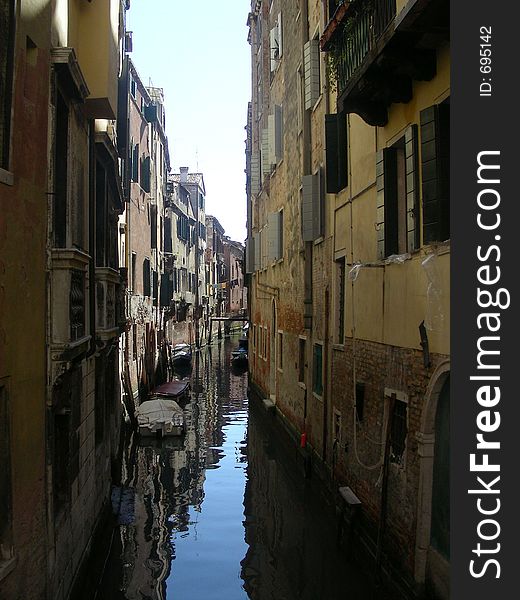 Narrow canal in Venice