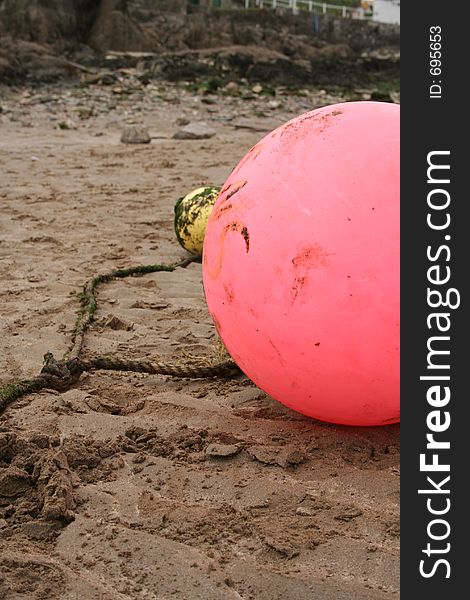 Bright pinky Orange Sea bouy. Bright pinky Orange Sea bouy