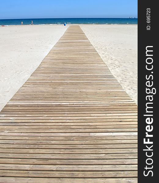 Wooden footbridge at the beach. Wooden footbridge at the beach