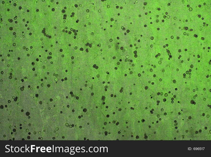 Green weathered spots on metal. Green weathered spots on metal