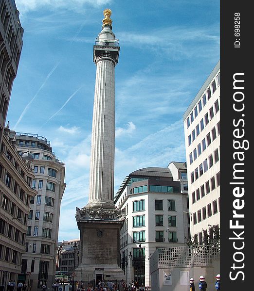 Monument Tower in London, England