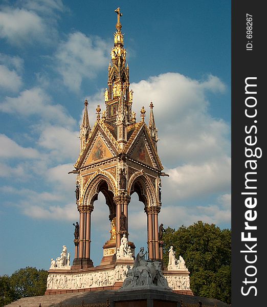 Big gold statue of the Prince Albert - London. Big gold statue of the Prince Albert - London