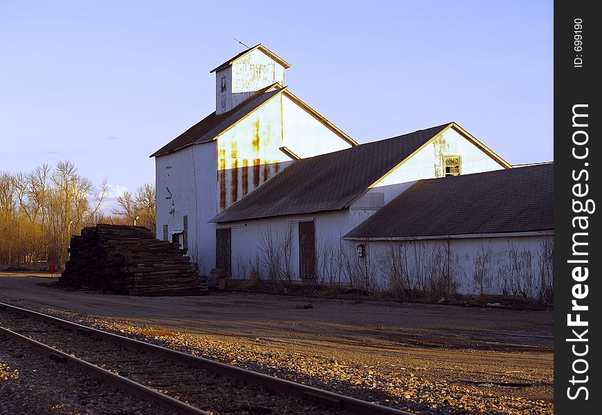 Old railroad station and train tracks in Rogers MN. The tracks are still being used today...