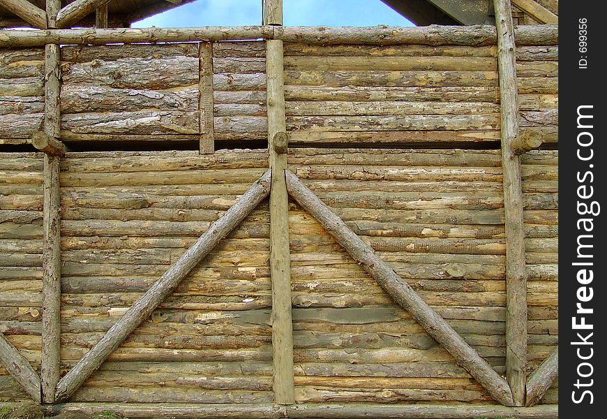 Detail of a wooden construction cottage