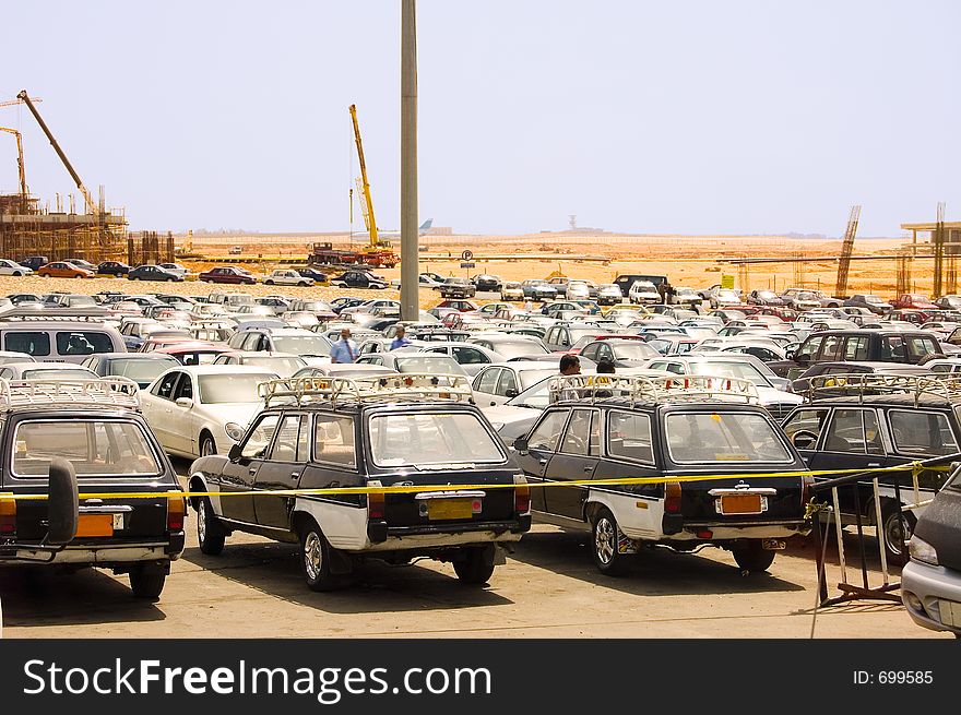 Parking Lots at Cairo International Airport, Egypt.