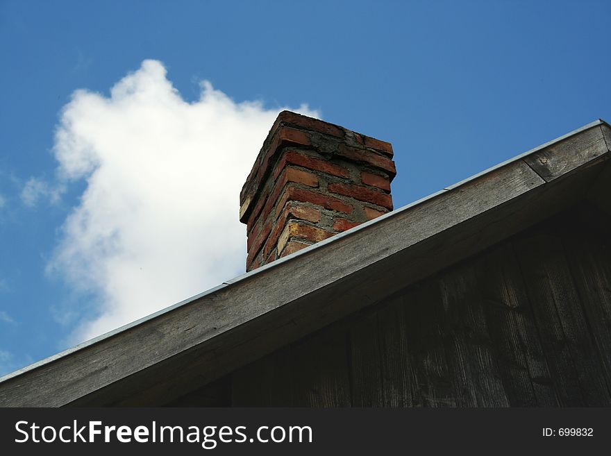 Chimney with blue sky and cloud. Chimney with blue sky and cloud
