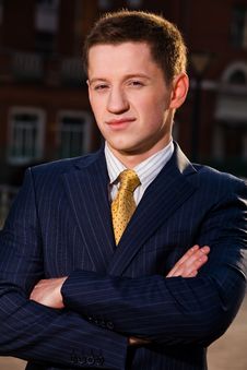 Portrait Of Young Businessman Outdoors Stock Photography
