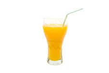 Orange Juice With Straw Stock Photos