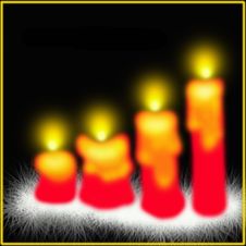 Red Christmas Candles Royalty Free Stock Photo Red Christmas Candles Royalty Free Stock Photo