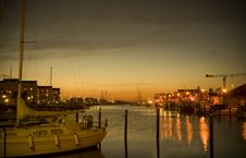 Little Harbour At Night Stock Image Little Harbour At Night Stock Image