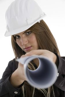 Female Architect With Chart Royalty Free Stock Photo